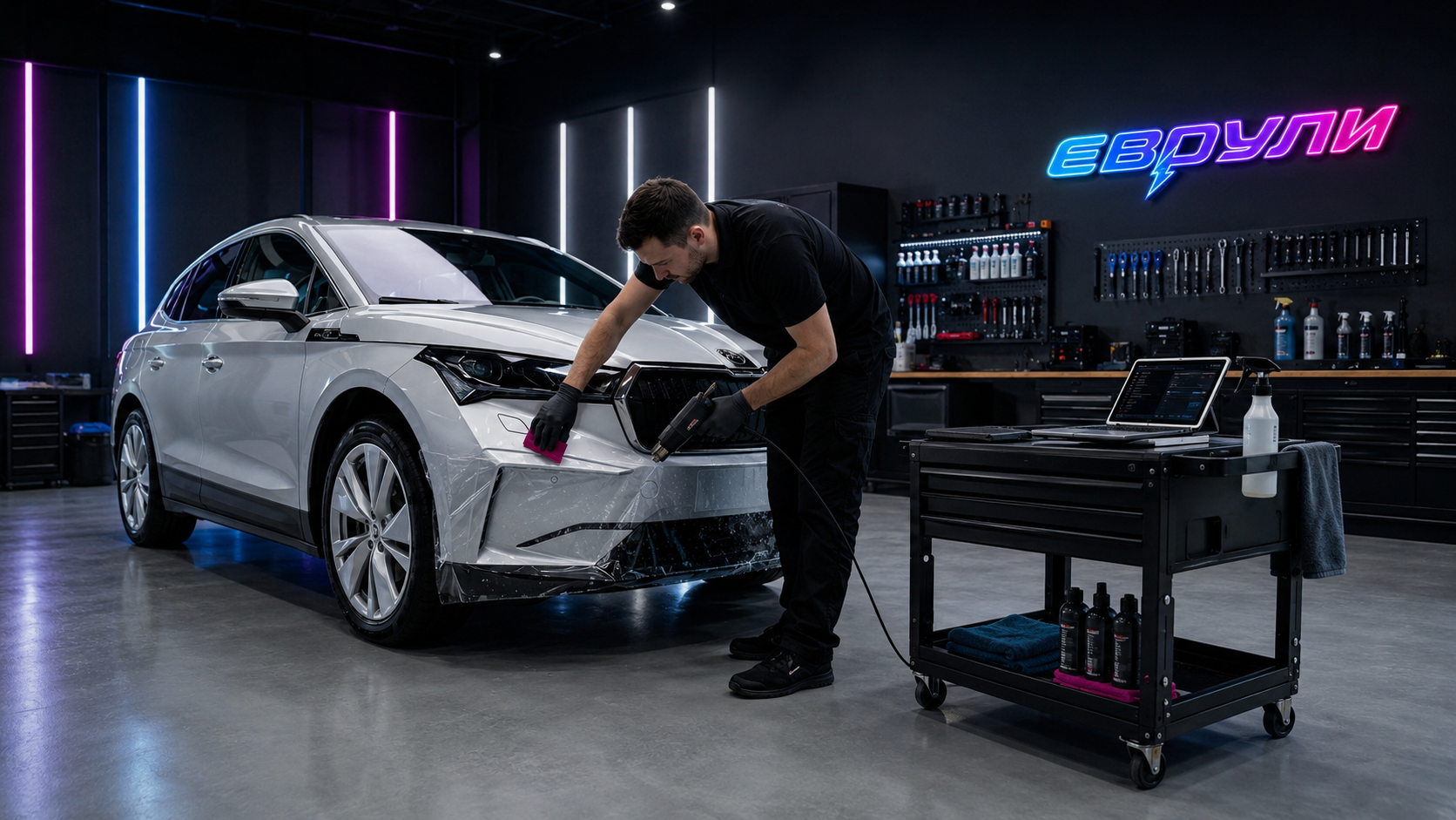 Оклейка антигравийной пленкой Skoda