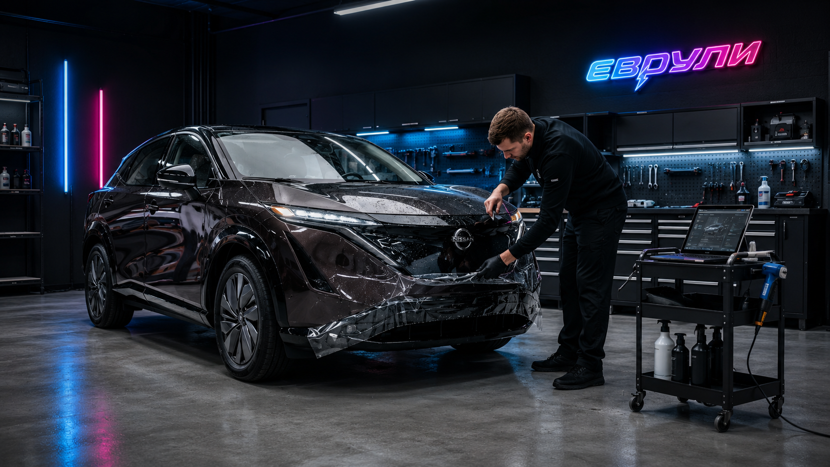Оклейка антигравийной пленкой Nissan