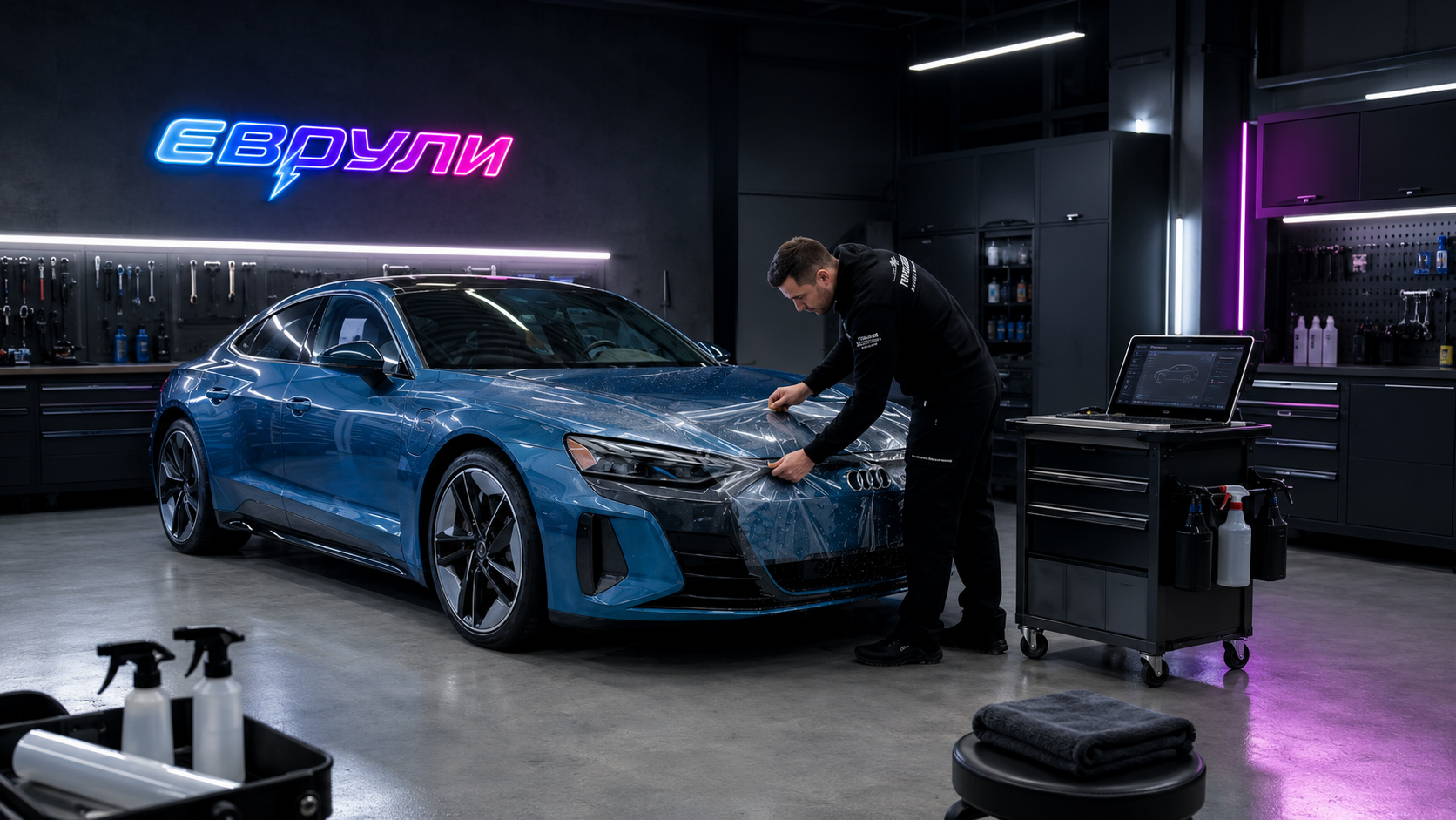 Оклейка антигравийной пленкой Audi