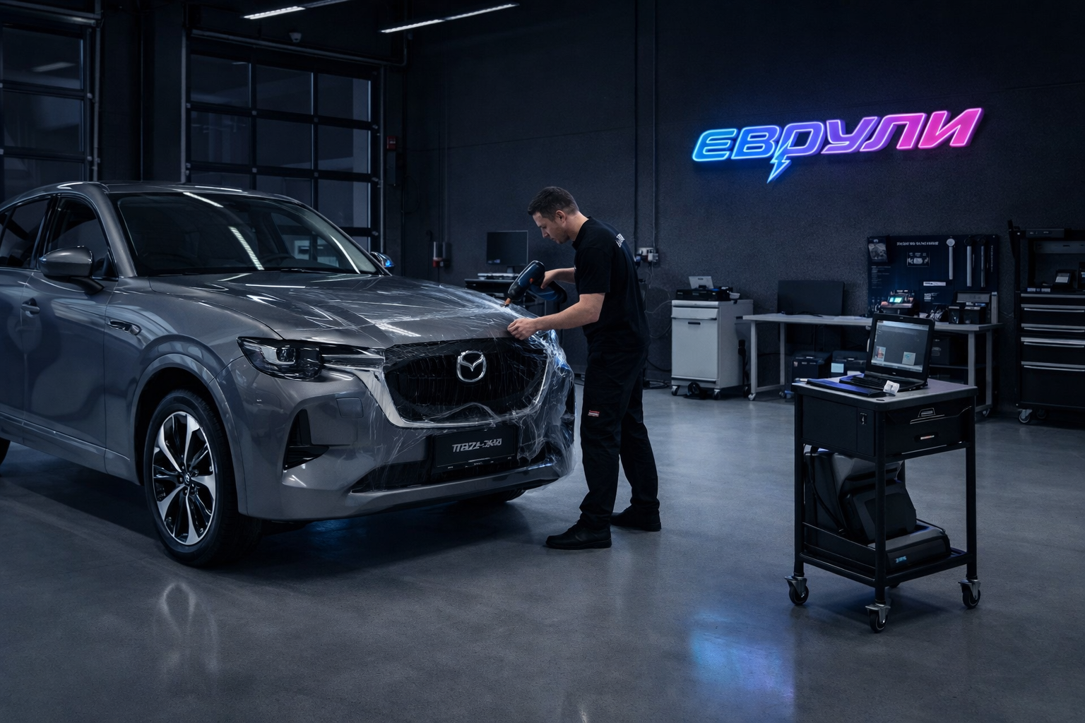 Оклейка антигравийной пленкой Mazda